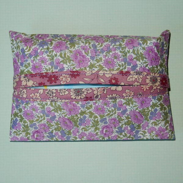 Pocket tissue holder - Liberty print lilac floral 