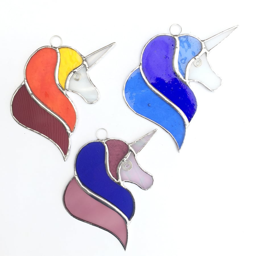 Stained Glass Unicorn Suncatcher - To Order - Handmade Decoration