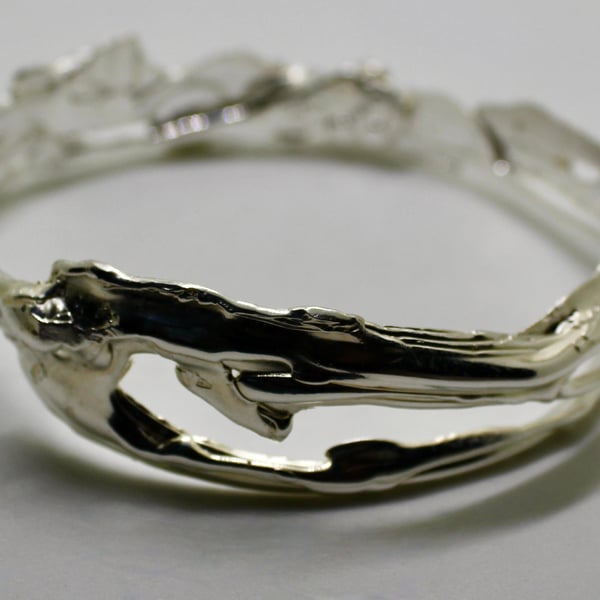 Sculptural Silver Plated Bangle