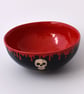 A133 Small skull bowl in black and scarlet (Free UK postage) - Image 3