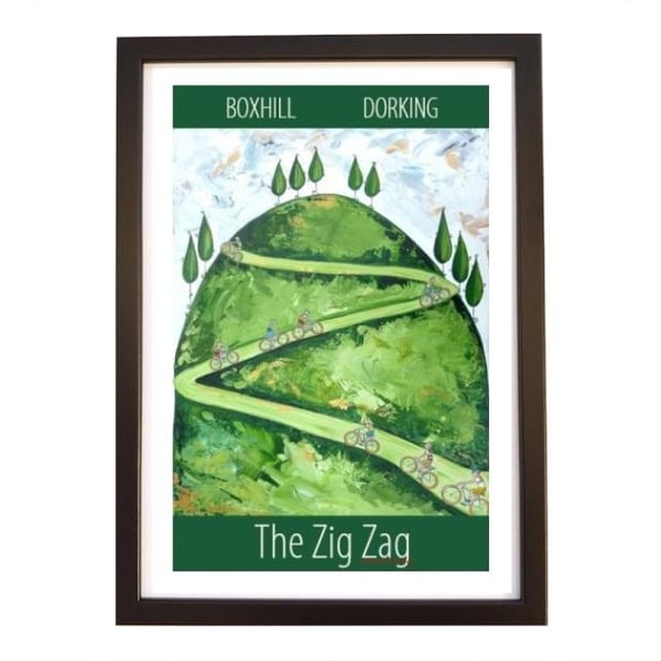 Boxhill Zig Zag travel poster print by Susie West