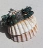 Green Moss Agate Gemstone Beaded Chakra Bracelet "Meadow Dew"