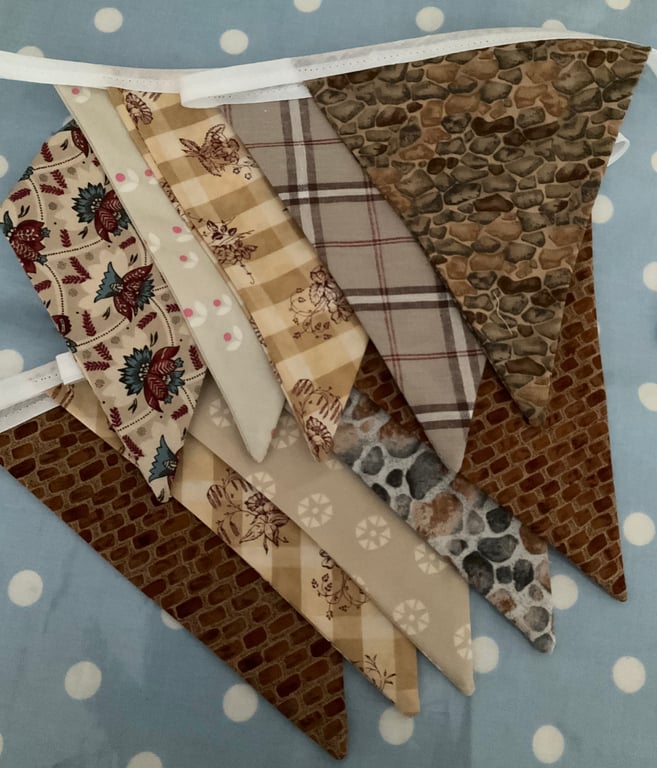 Autumn fabric bunting, cotton fabric bunting 