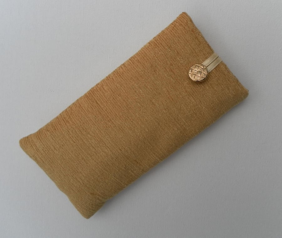  Glasses Case Gold fabric, lightly padded