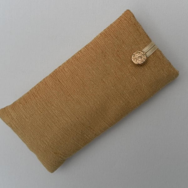 Glasses Case Gold fabric, lightly padded