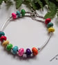 Multicoloured Howlite Bangle - Bracelet Silver Plated (MEDUIM) - Image 4