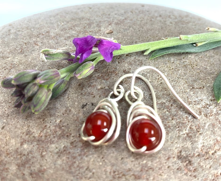 Sterling Silver Carnelian Earrings