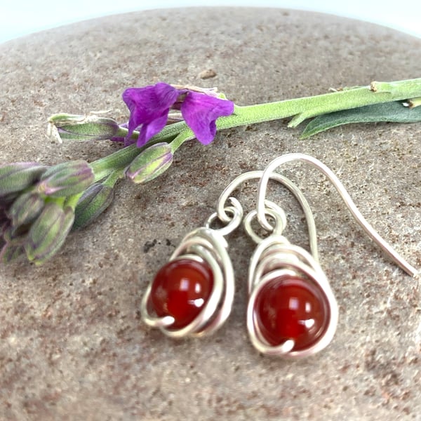 Sterling Silver Carnelian Earrings