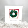 Christmas Card with Detachable Glass Wreath Decoration 