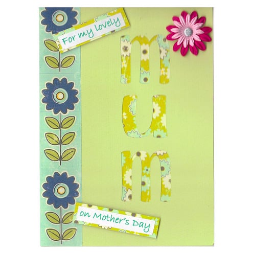 Green Floral Silhouette Mother's Day Card