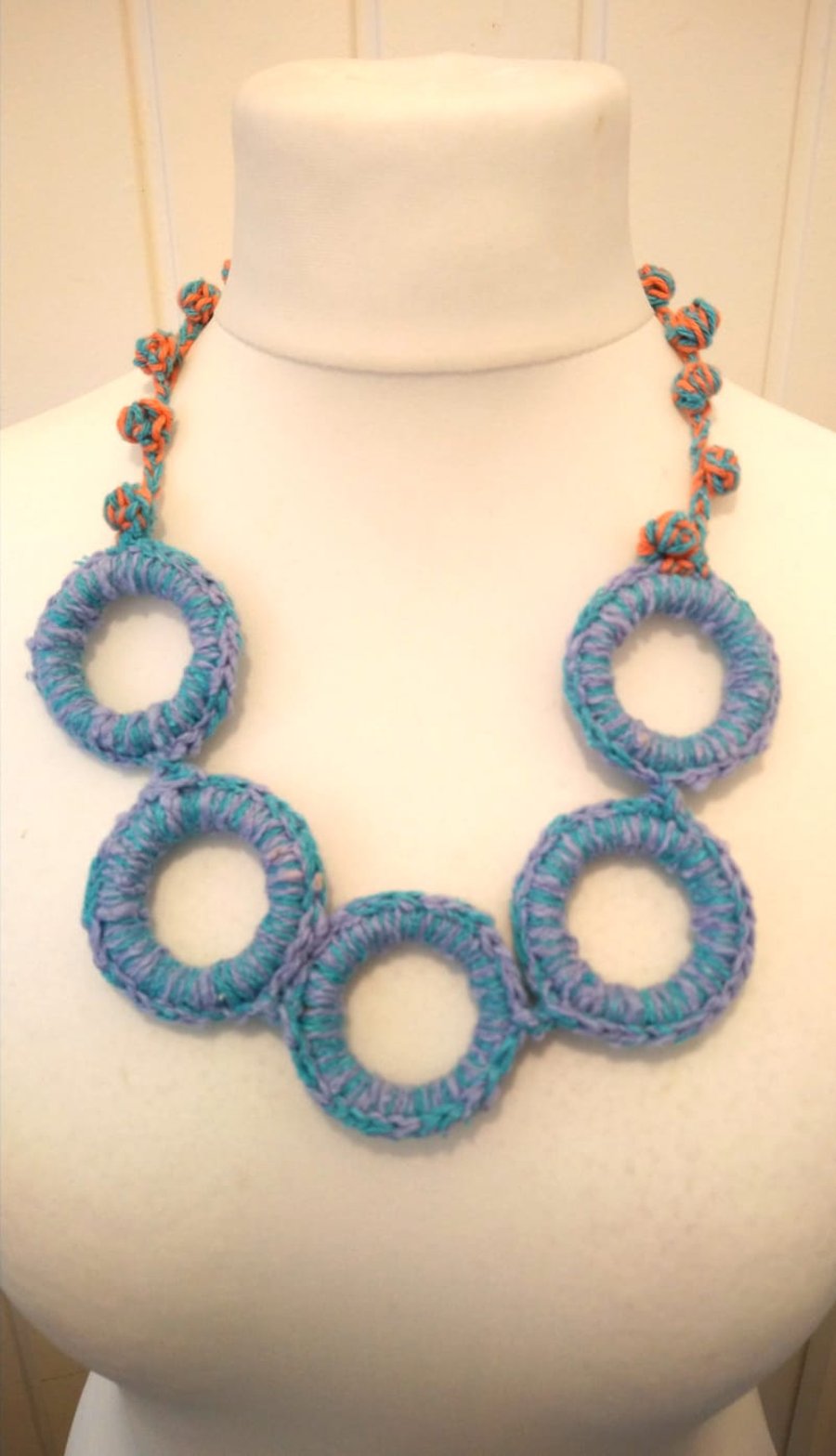 Crochet Rings Recycled Necklace