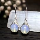 Opalite Moonstone Drop Earrings in Sterling Silver
