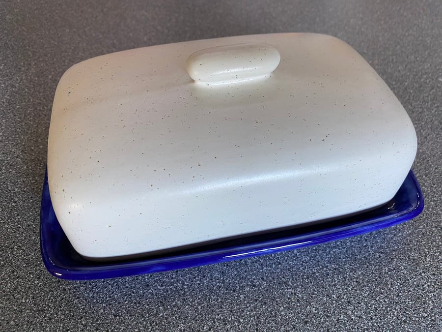Butter Dish Speckled White