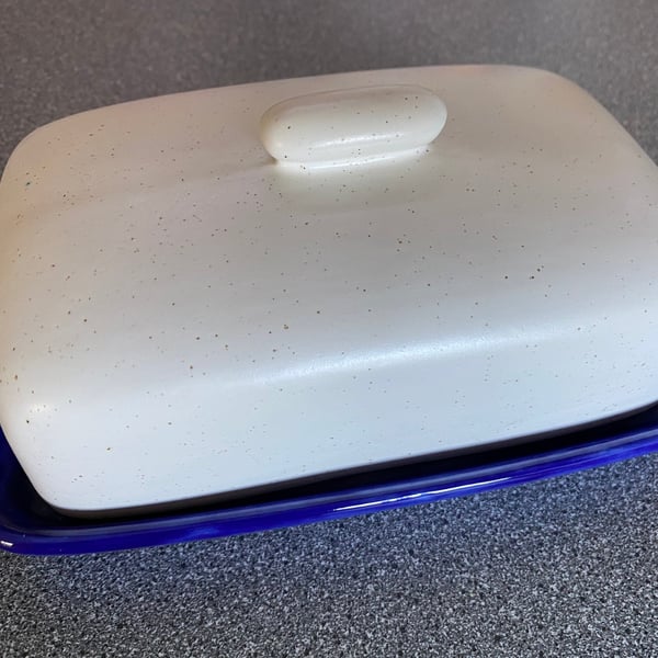 Butter Dish Speckled White