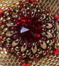 Fishtail Pendant in Gold and Red with Rivoli Crystal - Image 2