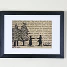 Classic Literature - Pride and Prejudice Silhouette Framed Large Embroidery 
