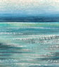 Twilight over the sea original art mounted and ready to frame A4