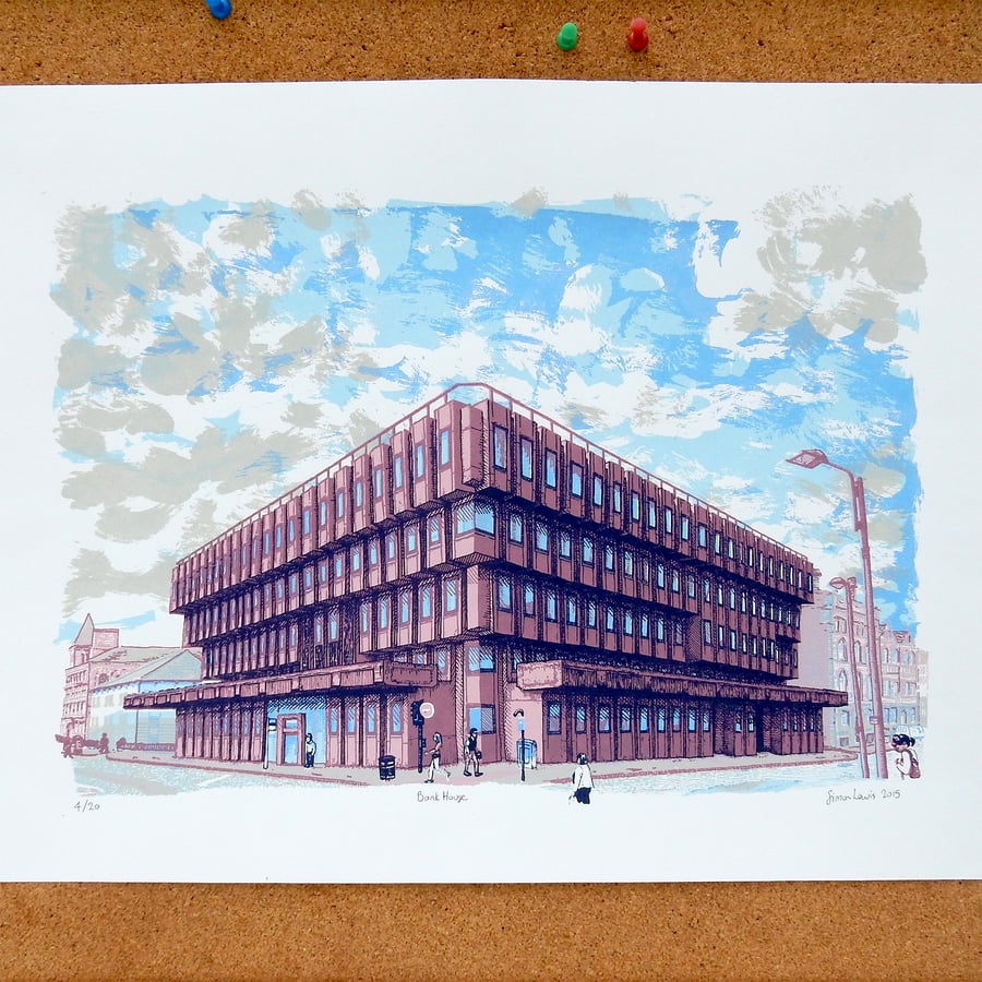 Bank House - Leeds Screenprint Art