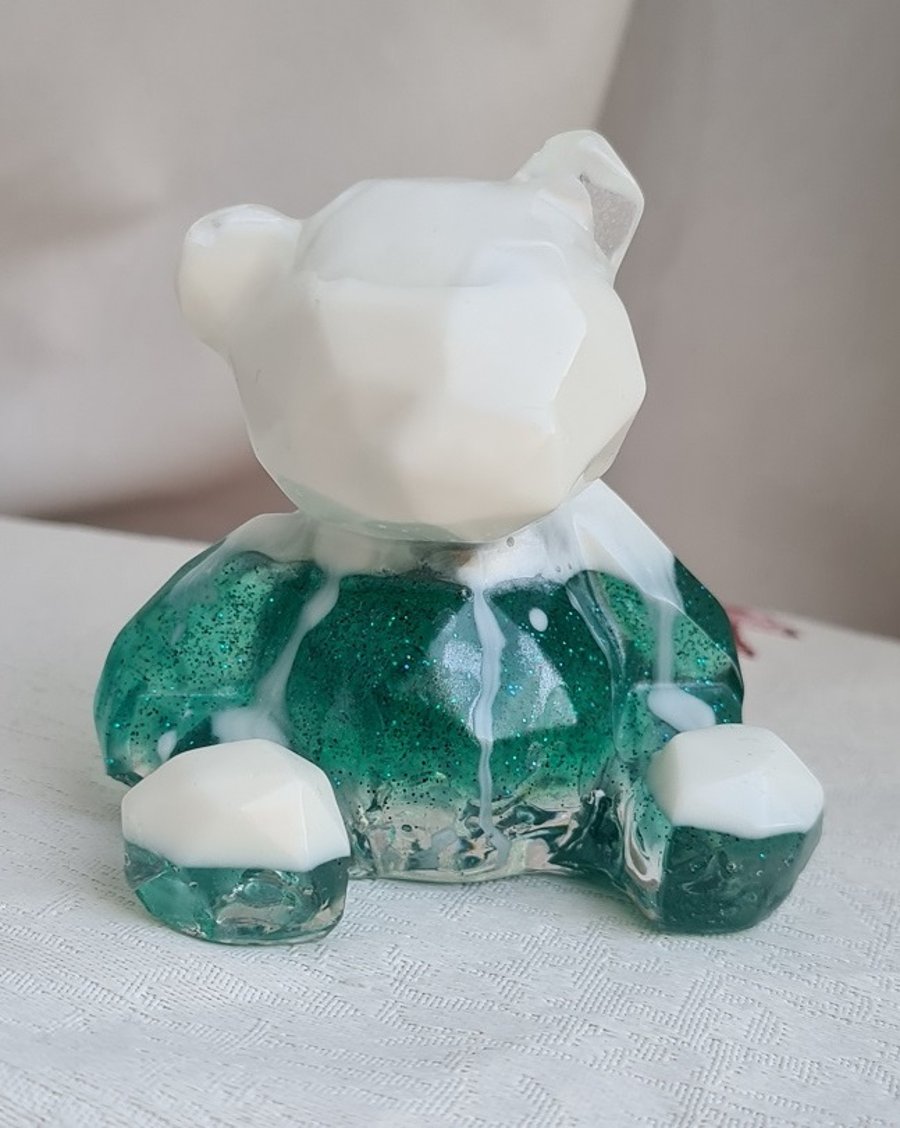 Fabulous Iced Menthol Resin Bear - Green and White - With Gift Box