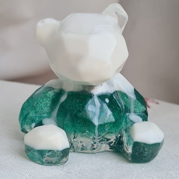 Fabulous Iced Menthol Resin Bear - Green and White - With Gift Box