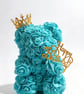Turquoise Rose Teddy Bear Birthday Gift - For Her - Birthday Queen Present 