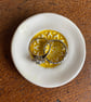 Summer Seconds! Ceramic ring dish with sunshine yellow mandala - Image 2