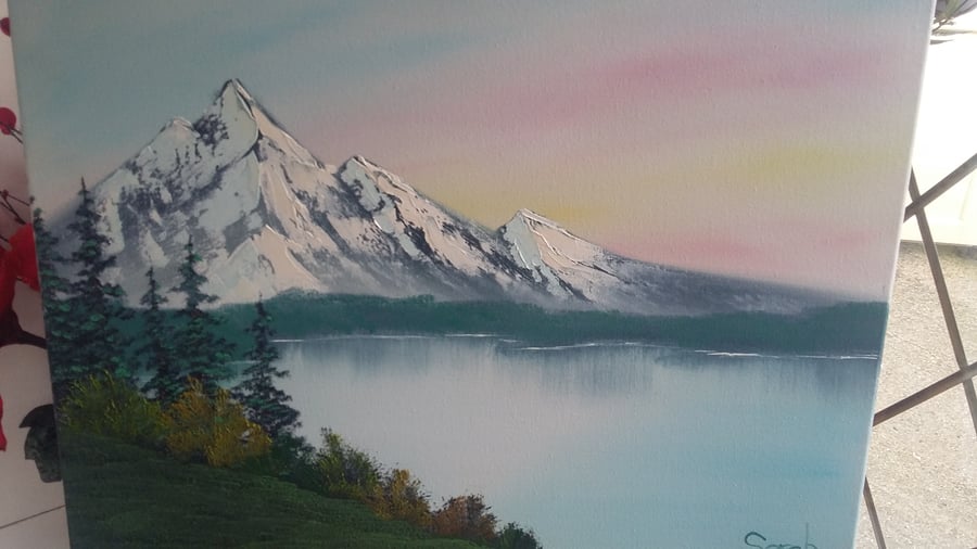 Pastel skies original oil painting 