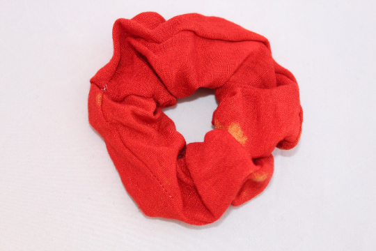 Elastic red hair scrunchie hand dyed,Eco hair accessory,gift