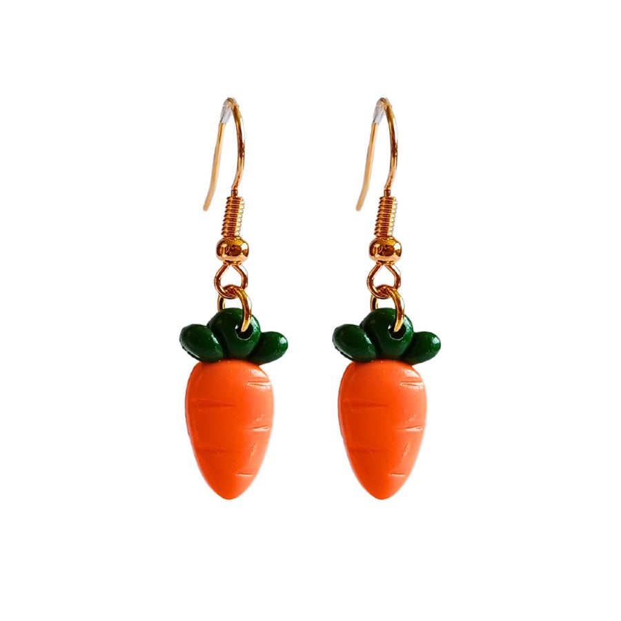Carrot Earrings, Easter Jewellery, Gift for Gardeners