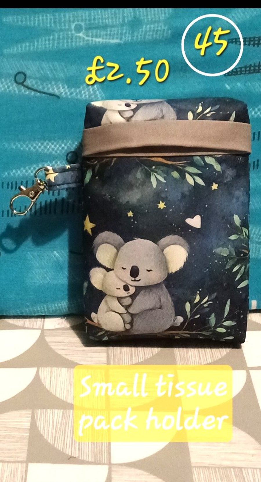 Tissue pack holder koala