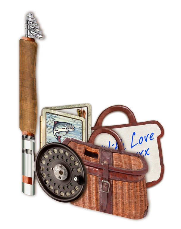 Fishing 3D sports greeting card
