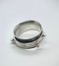 Orbit Spinner Ring, silver and gold spinner ring, celestial ring, planets ring,  - Image 2
