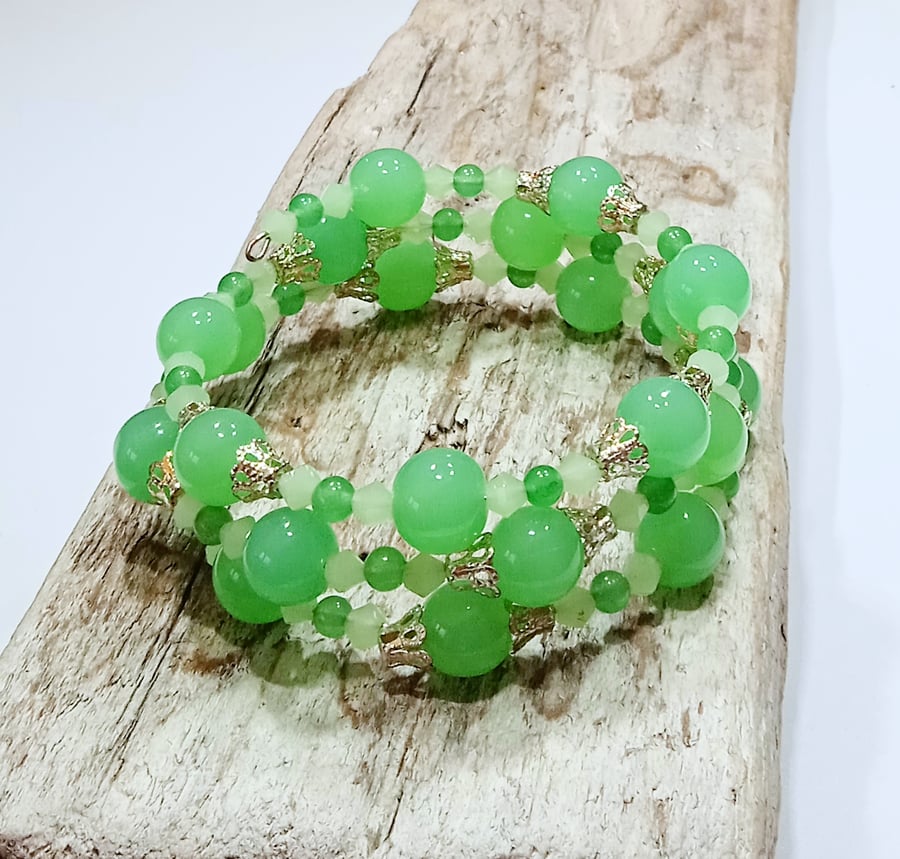 Green Wrap Bracelet - UK Free Post