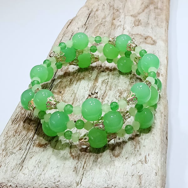 Green Wrap Bracelet - UK Free Post