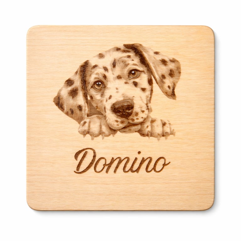 Personalised Dog Breed Wooden Coaster Handmade Gift for Dog Lovers