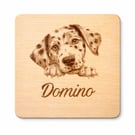 Personalised Dog Breed Wooden Coaster Handmade Gift for Dog Lovers