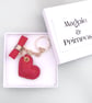 Handmade Red Leather Small Heart and Bow Keyring or Bag Charm - Image 6