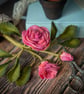 Blush Petal Rose in Terracotta – Pink Felt Bloom - Image 4