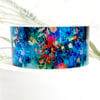 Floral abstract wide cuff bracelet, wide metal bangle. Can be personalised. D504