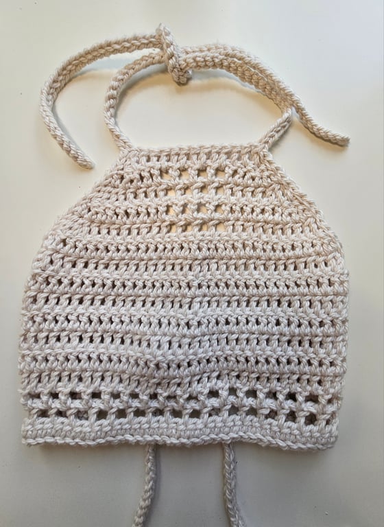 Boho festival crochet halter neck crop top