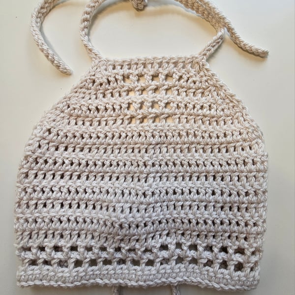 Boho festival crochet halter neck crop top