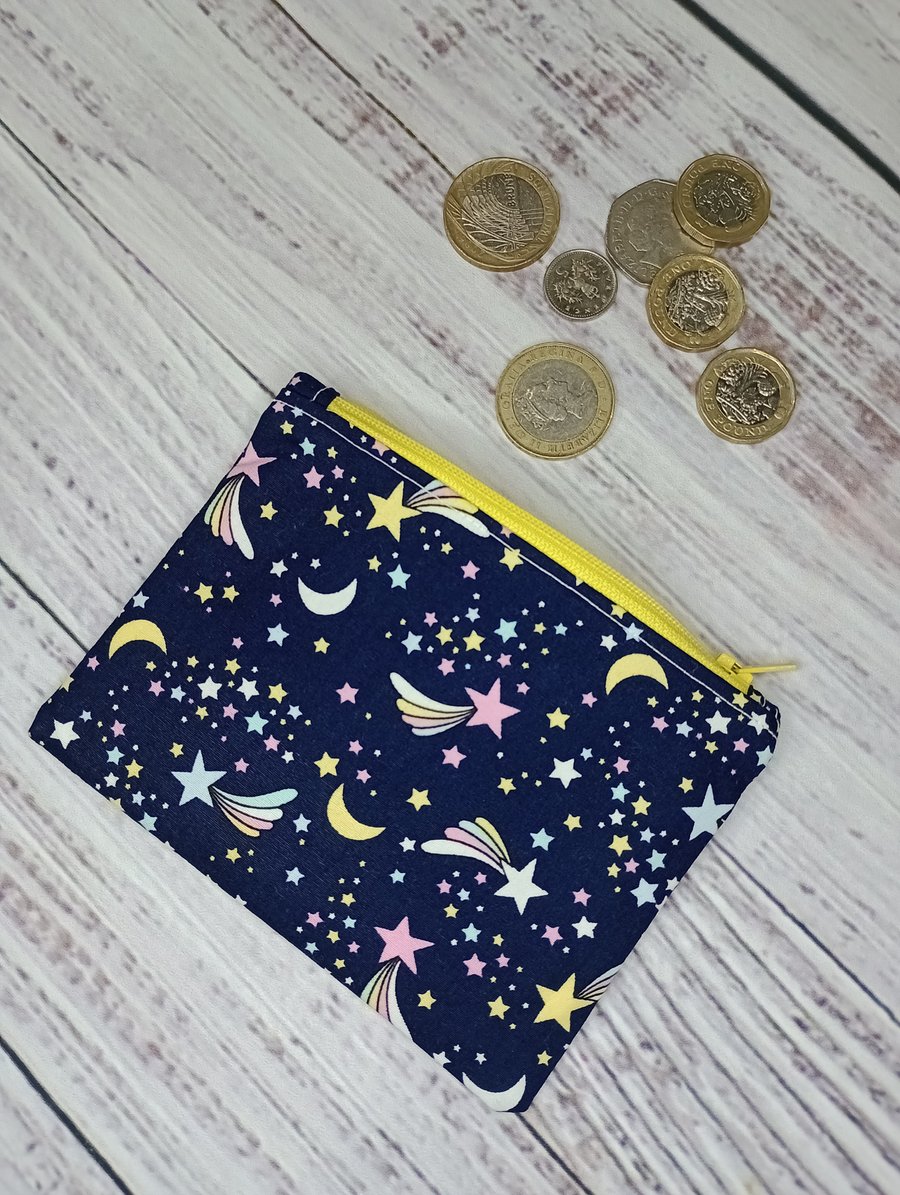 Shooting stars zip purse