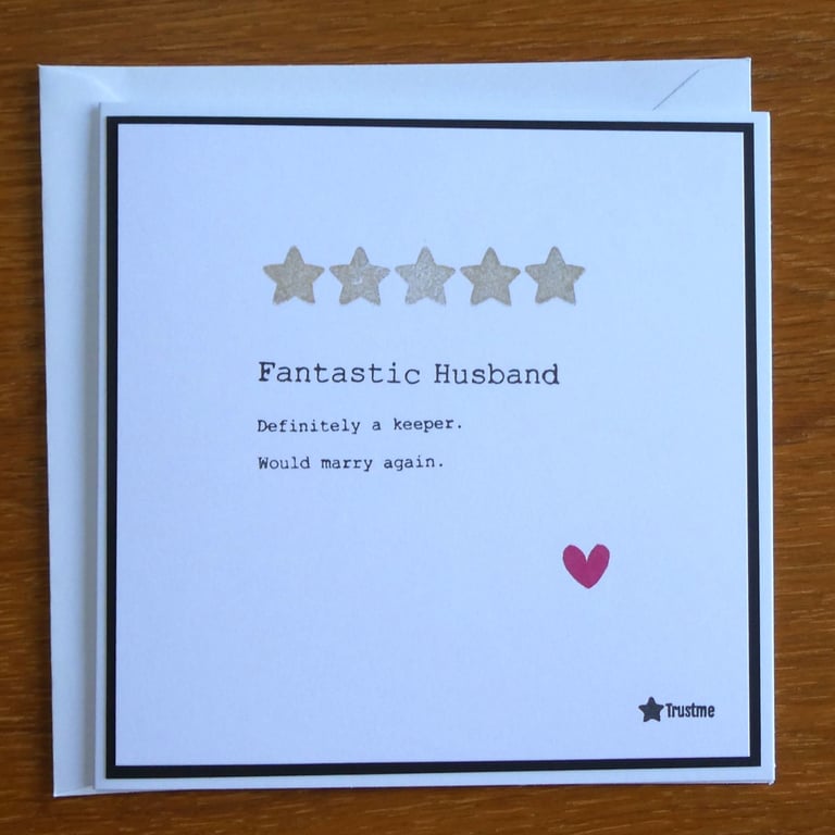 Fantastic Husband Card - Birthday, Anniversary, Valentines Day
