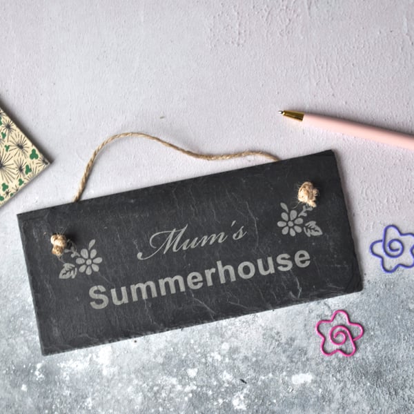 Personalised Summerhouse Slate Sign