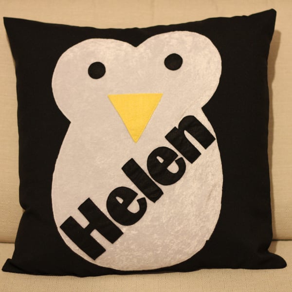 Personalised Penguin Cushion