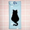 Glasses case - Black cat on blue