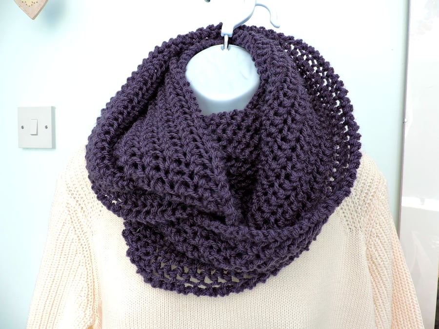 RESERVED for Mel  Infinity Scarf   Dark Purple