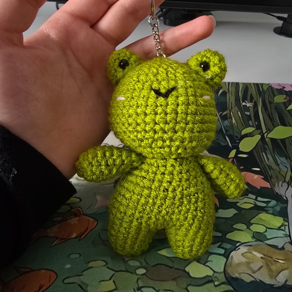 Frog Crochet Keychain