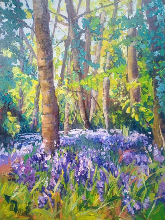 Bluebell Glade Original Acrylic painting 