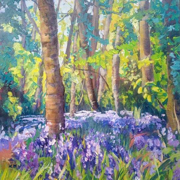 Bluebell Glade Original Acrylic painting 